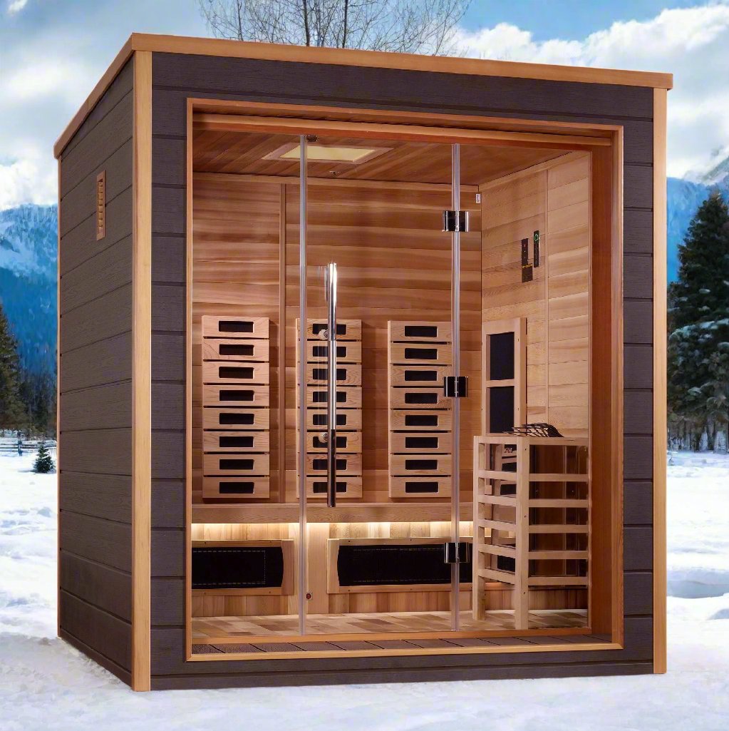 Hybrid Outdoor Saunas [Full Spectrum Infrared or Traditional Stove] - Golden Designs
