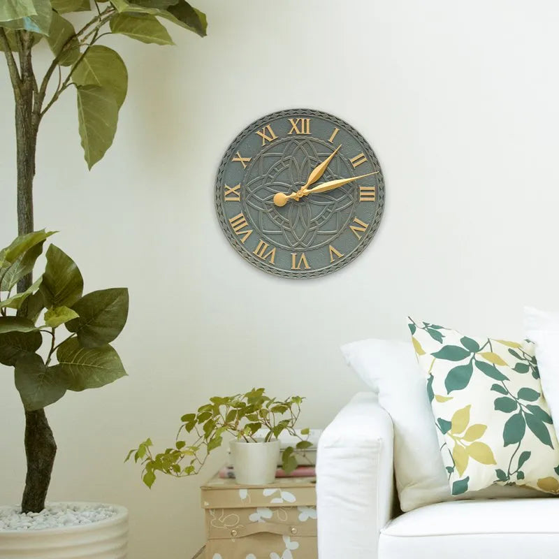 Whitehall Artisan clock displayed with sculptural white furniture and large plants