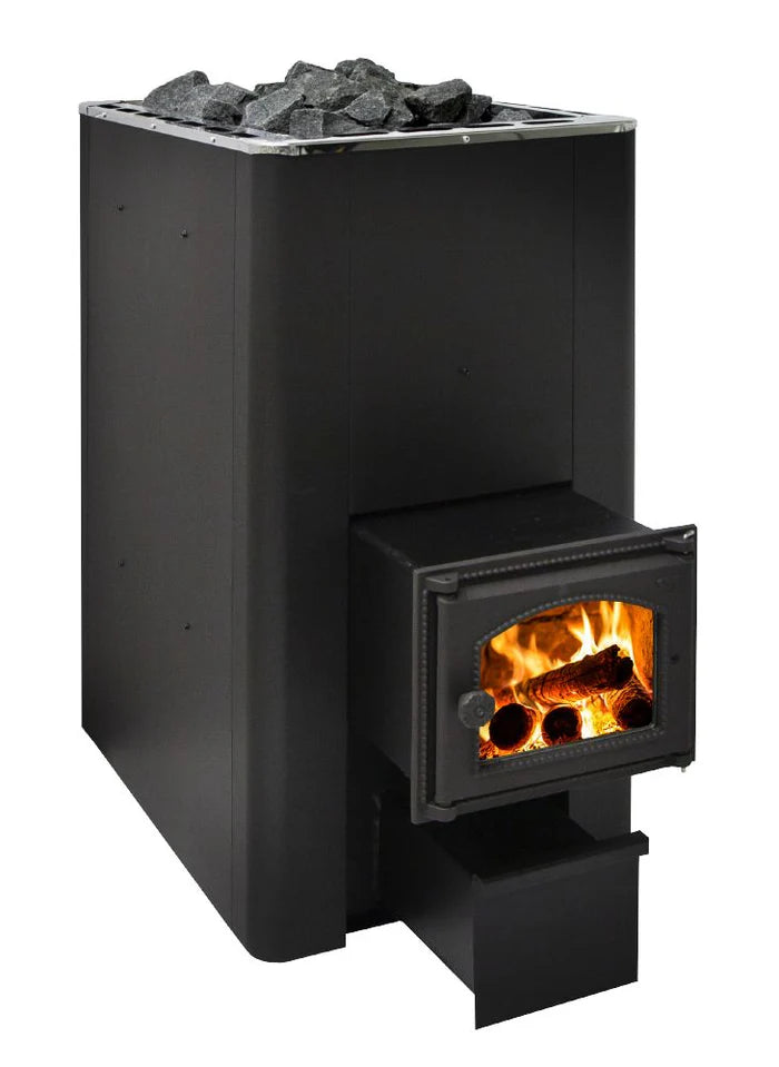 Harvia 50 SL Black Wood burning Heater with External Feed | WK500SL