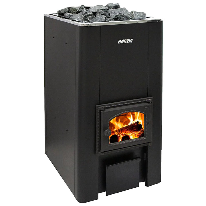 Harvia 50 Wood Burning Sauna Stove, Black | WK500