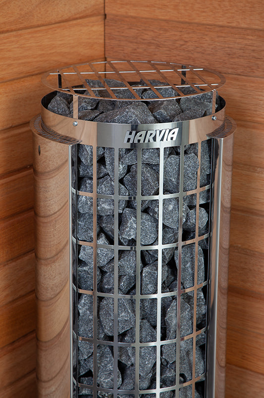 Harvia Cilindro PC90E Half Series 9kW Stainless Steel Electric Sauna Heater at 240V 1PH | HPCS9U1H