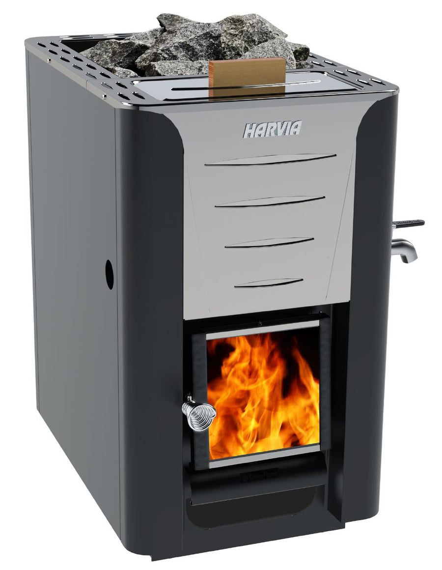 Harvia PRO 20 Wood Burning Heater | 30L Front Water Tank | WKPR20ESM