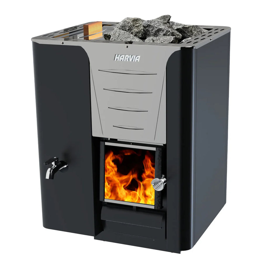 Harvia PRO 20 Wood Burning Heater | 30L Left-Side Water Tank | WKPR20LSM