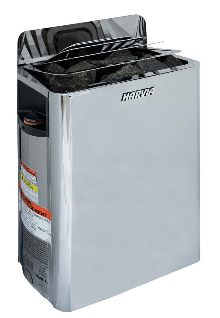 Harvia The Wall Series SW80 8kW 240V 1ph Stainless Steel Electric Sauna Heater | HSWS8U1B