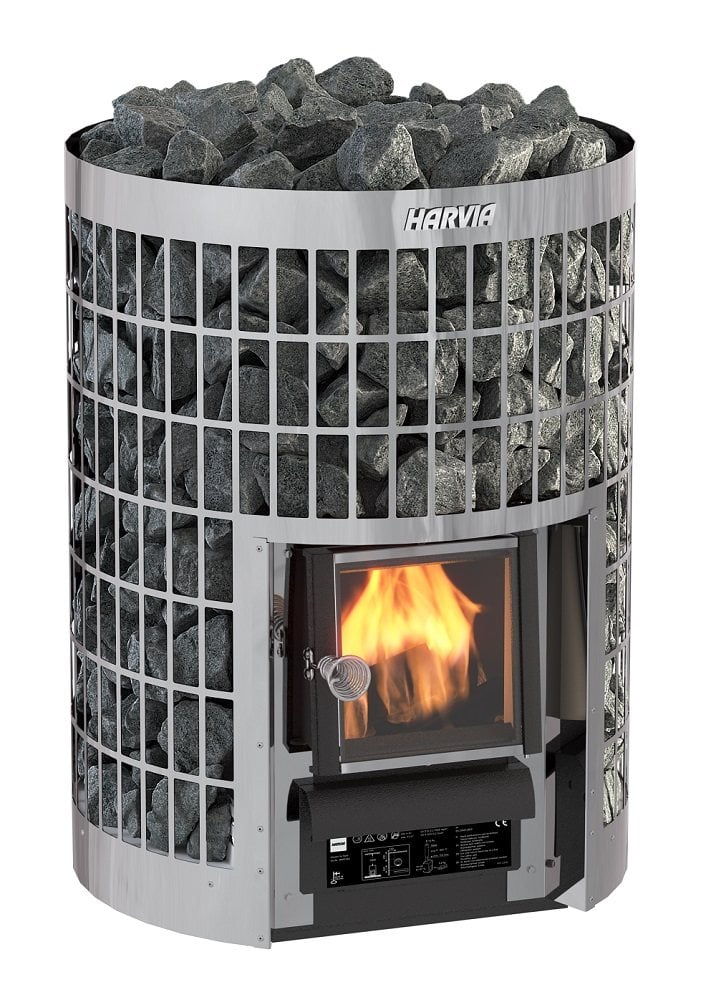 Harvia Cilindro 20 Woodburning Sauna Stove, Stainless Steel | WKPC20S